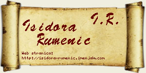 Isidora Rumenić vizit kartica